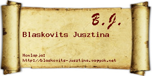Blaskovits Jusztina névjegykártya